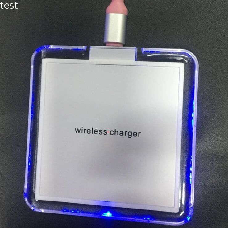 For iphone 8/8plus/X for samsung s6/s7/s8 2018 new Led light square QI wireless charger fast