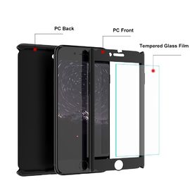 High quality for iphone 8 360 full cover mobile phone case with screen protector