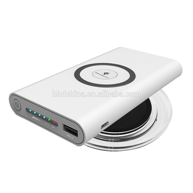 Newest Qi wireless power bank 10000mAh power banks with wireless charging