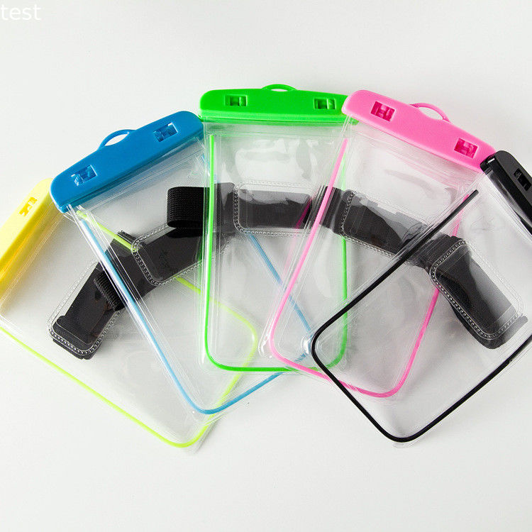 Custom Printed Logo Universal waterproof phone case, LED Light Armlet Waterproof bag for iphone 8